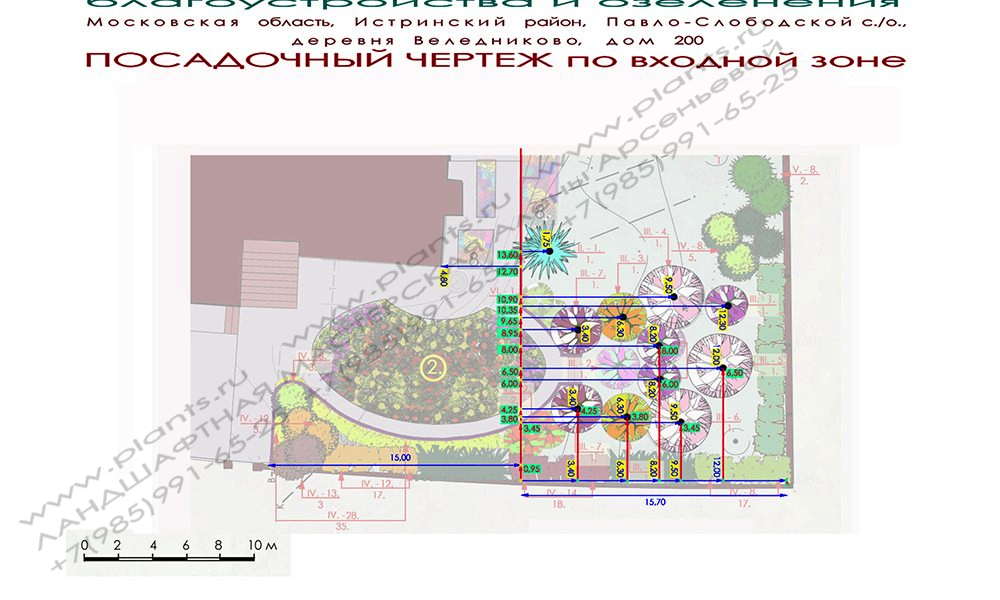 Проект участка - фруктовый сад - посадочный чертеж